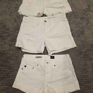 AG Adriano Goldschmied Women's White Jean Shorts